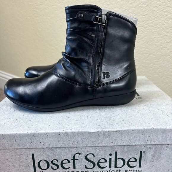 Josef Seibel genuine leather ankle boots black color size EU 36 size US 5 5.5 - Picture 1 of 10